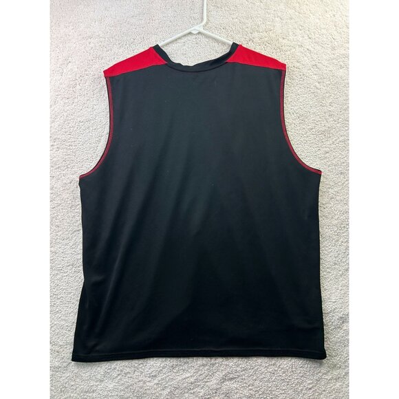 Mens Black & Red Sleeveless Athletic Shirt XL 46-48 100% Polyester Lightweight B - Picture 5 of 6